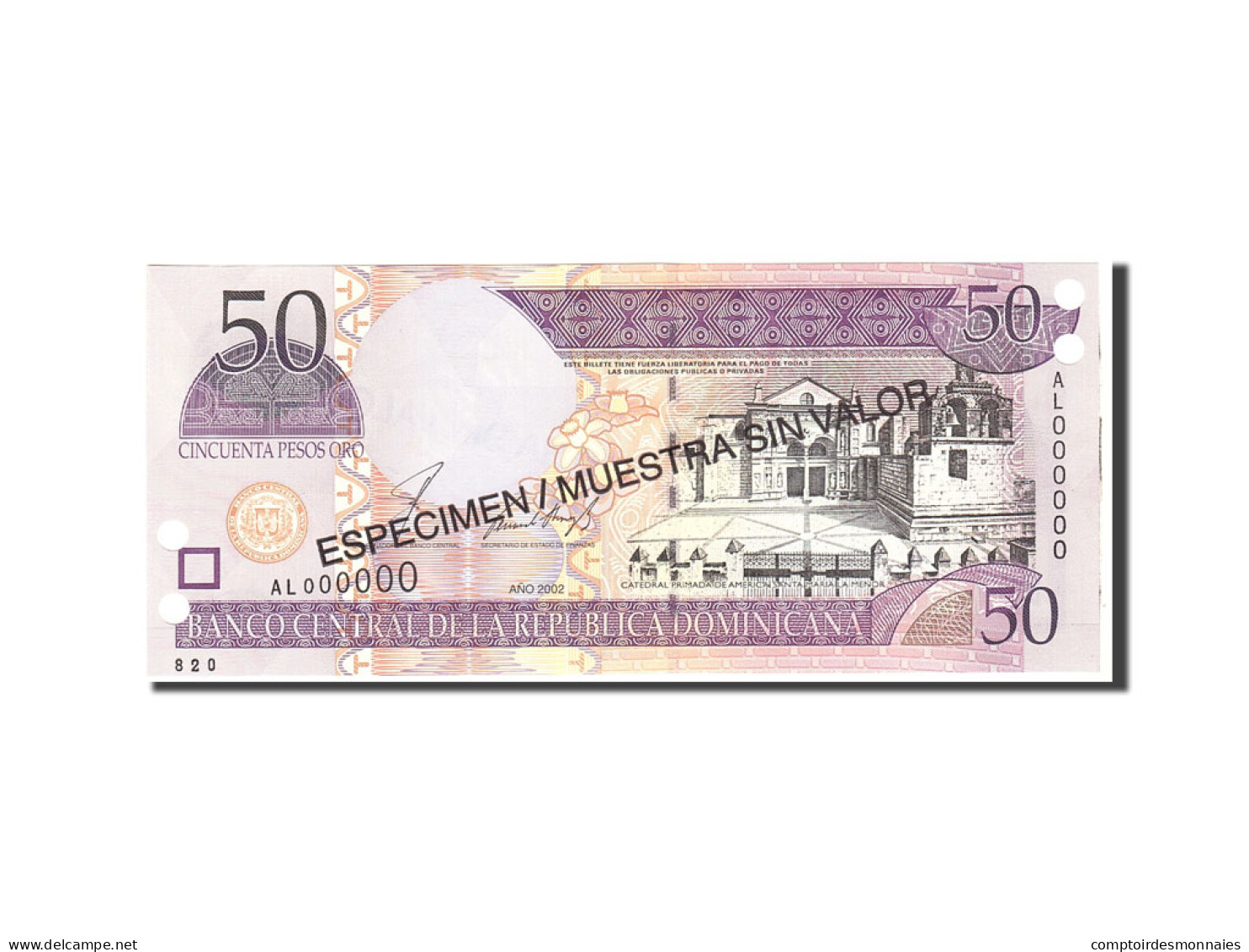 Billet, Dominican Republic, 50 Pesos Oro, 2002, Undated, KM:170s2, NEUF - Dominikanische Rep.