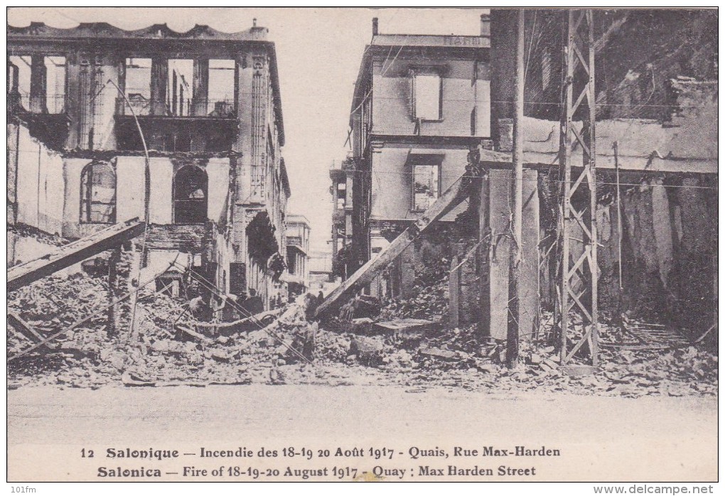 Greece  Salonique - Salonica Catastrophe 18-20.VIII.1917.  Fire At Max Harden Street - Griechenland