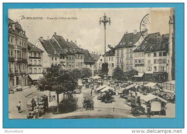 CPA - Métier Marchands Ambulants Le Marché Place De L'Hôtel De Ville MULHOUSE 68 - Mulhouse