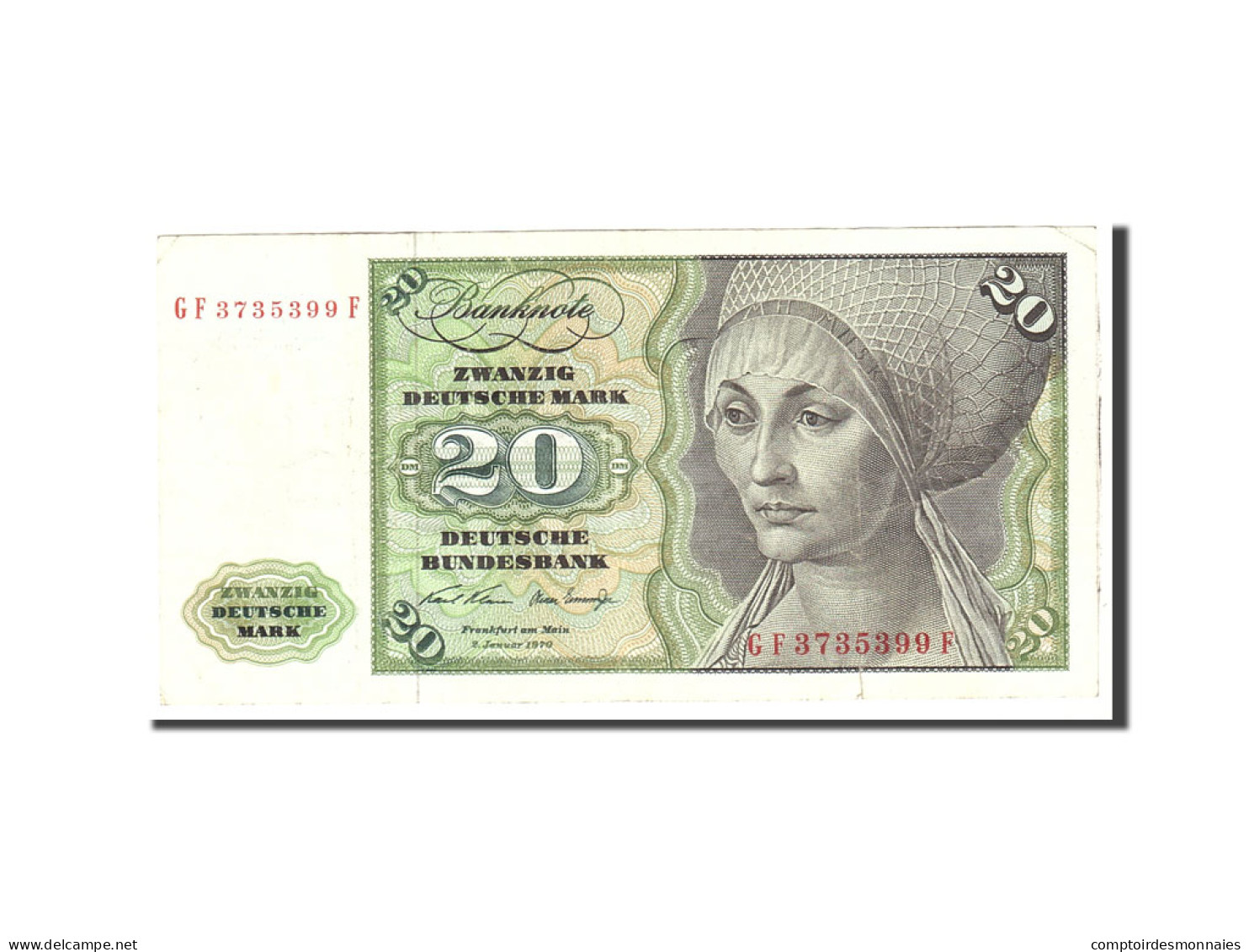 Billet, République Fédérale Allemande, 20 Deutsche Mark, 1970, 1970-01-02 - 20 Deutsche Mark