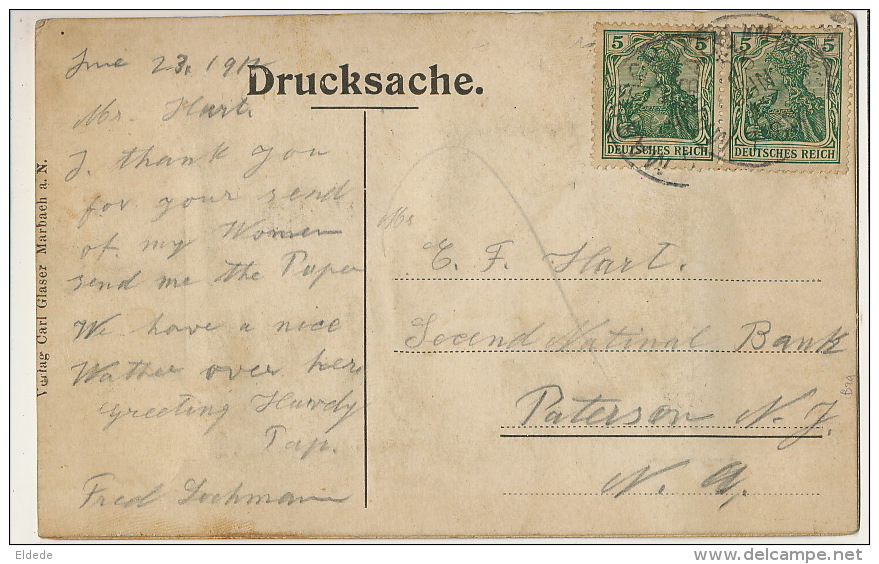 Gruss Aus Marbach P. Used M. Mechanical Card With Booklet Of 10 Small Views Schiller Cottaplatz Markstrasse Etc - Marbach