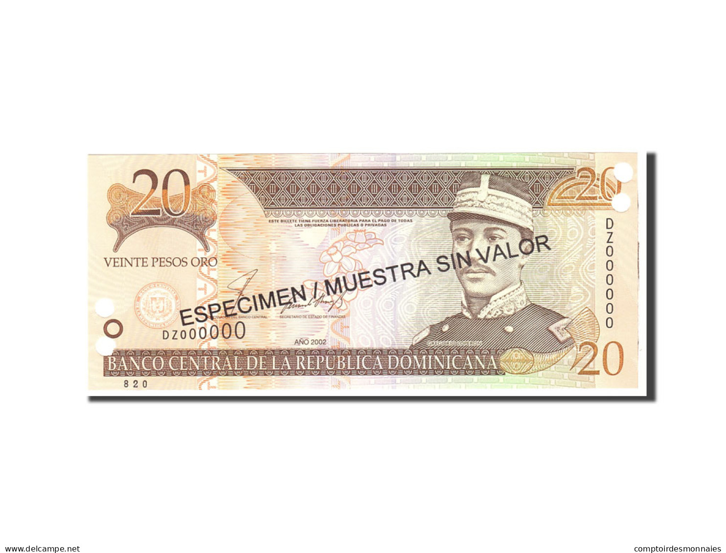 Billet, Dominican Republic, 20 Pesos Oro, 2002, Undated, KM:169s2, NEUF - Dominicaine