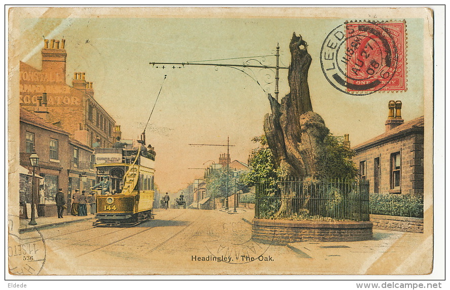 Headingley , The Oak Leeds Tram  P. Used Leeds To Cienfuegos Cuba 1908 - Leeds