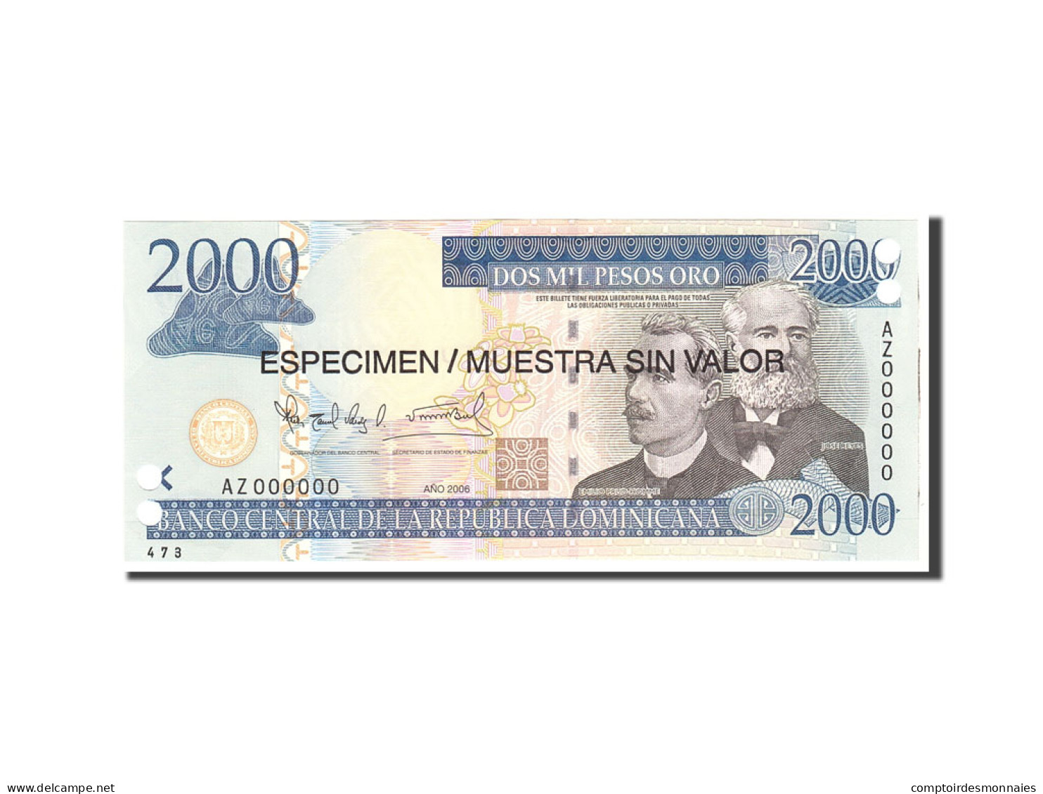 Billet, Dominican Republic, 2000 Pesos Oro, 2006, Undated, KM:181s2, NEUF - Dominicaine