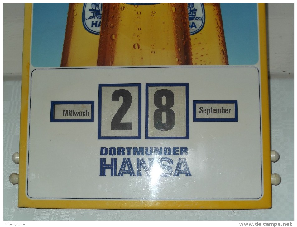 KALENDER Dortmunder HANSA Drehkalender Dag/Maand ( IMOGLANZ Wuppertal - Barmen / Zie Foto´s ) ! - Alcools