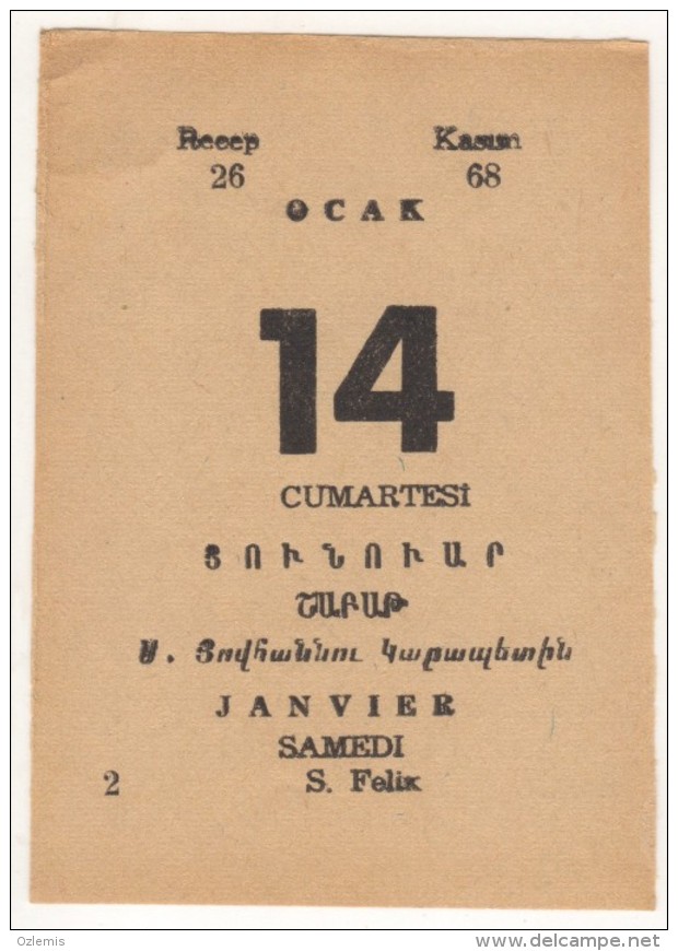 TURQUIE,TURKEI TURKEY ,OTTOMAN  CALENDER  PAGE - Grand Format : 1921-40