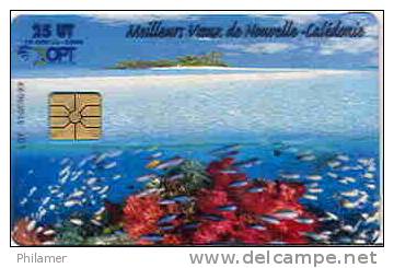 Nouvelle Caledonie Telecarte Transparente Lagon Meilleurs Voeux Corail Messe NC129 Cote 20 Euro BE - New Caledonia