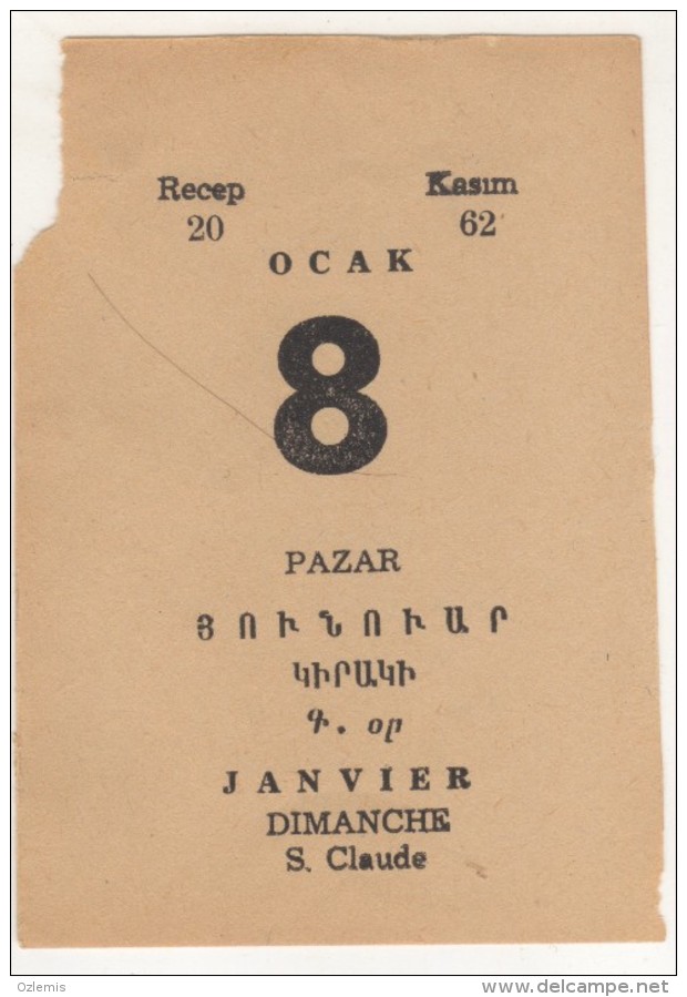 TURQUIE,TURKEI TURKEY ,OTTOMAN CALENDER  PAGE - Grand Format : 1921-40