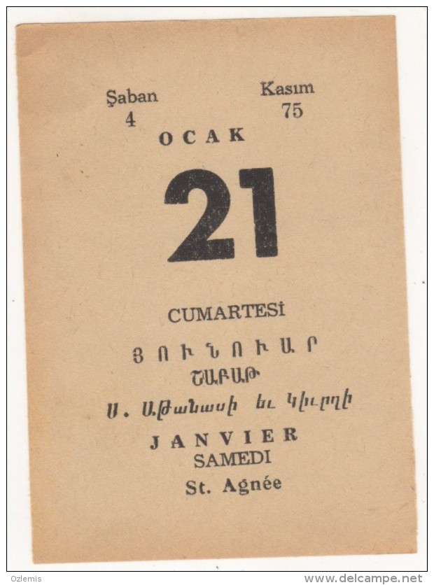 TURQUIE,TURKEI TURKEY ,OTTOMAN CALENDER  PAGE - Grand Format : 1921-40