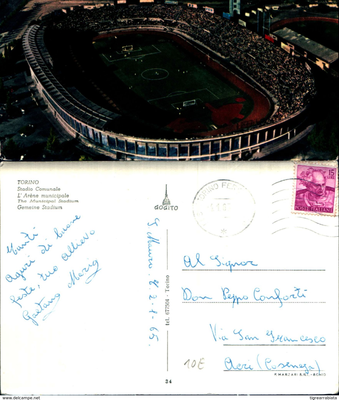 3661a)cartolina Stadio Municipale P Marzari S.r.l.schio - Stadi & Strutture Sportive