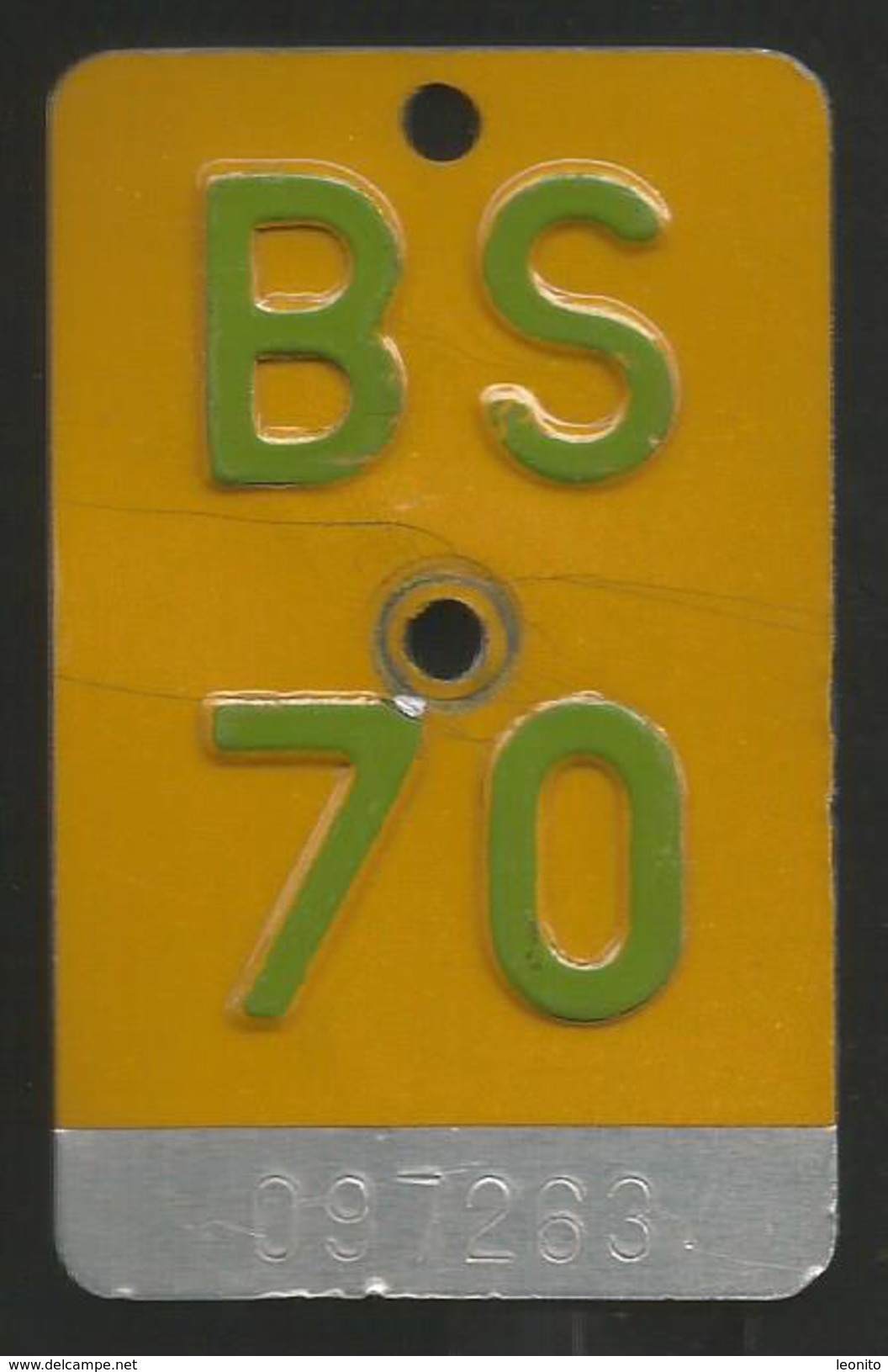 Velonummer Mofanummer Basel Stadt BS 70 - Plaques D'immatriculation