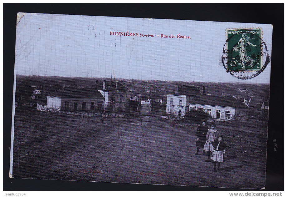 BONNIERES SUR SEINE ECOLE CP TOILEE 1907 SIGNEE FORTIER - Bonnieres Sur Seine