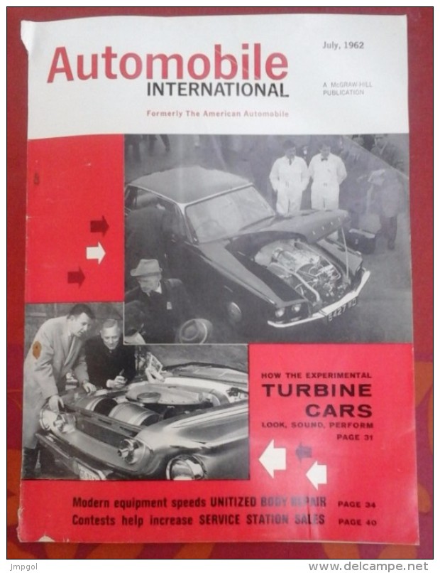 Automobile International Juillet 1962 Turbine Cars Rover Chrysler, Publicité Jeep - Autres & Non Classés