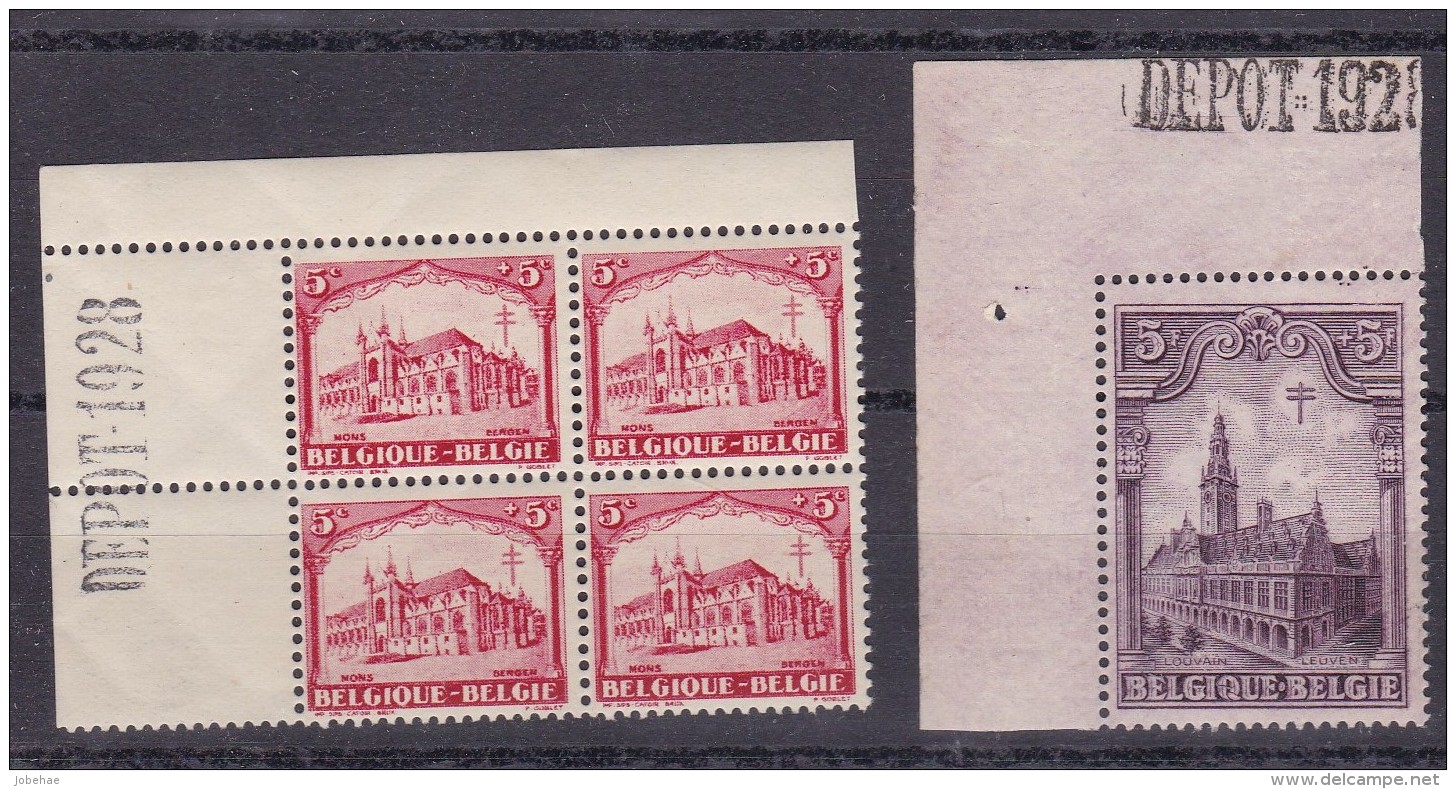 Belgie Drukdatum COB** 267-272 - Hoekdatums