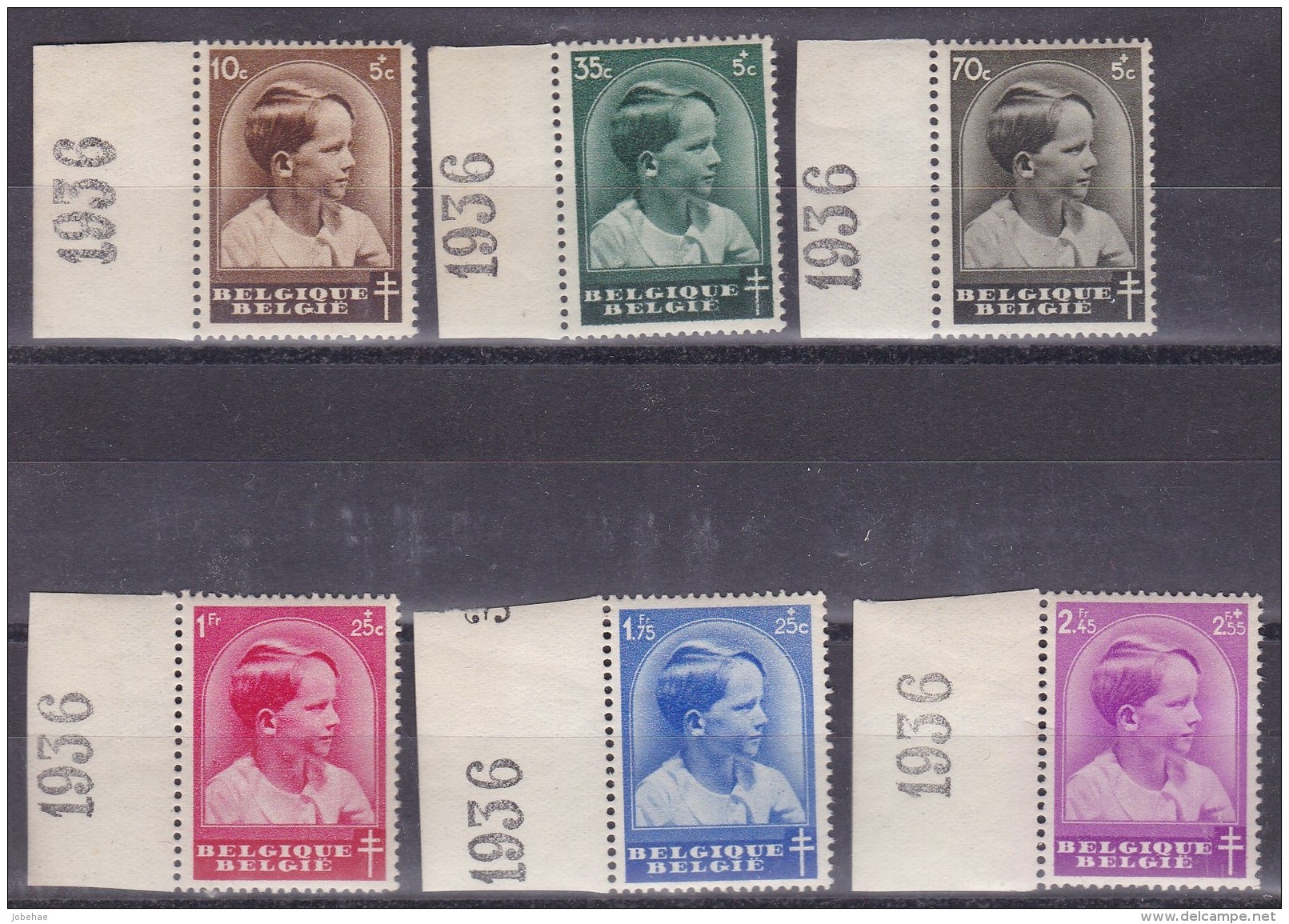 Belgie Drukdatum COB** 438-445 - Hoekdatums