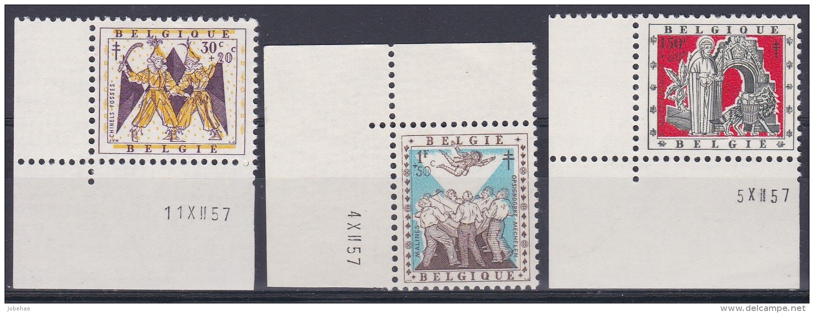 Belgie Drukdatum COB** 1039-1045 - Hoekdatums