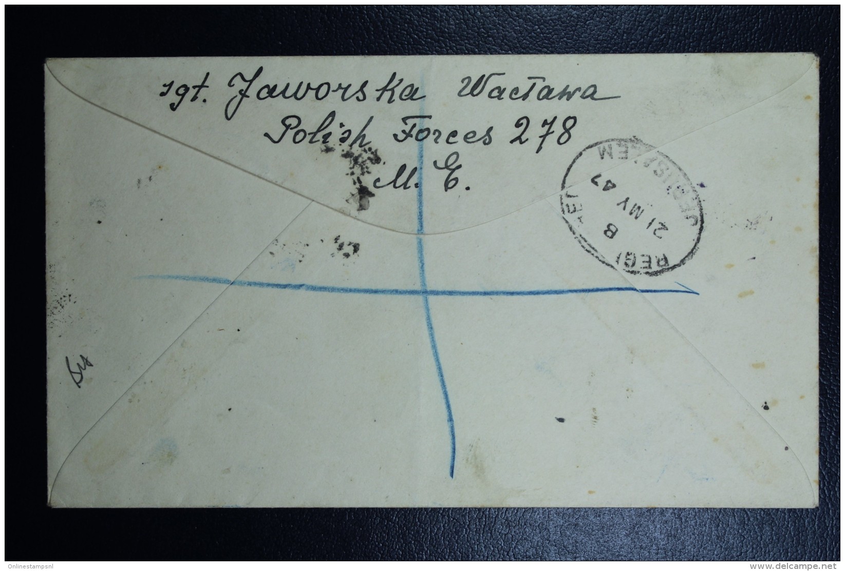 Poland: Registered Cover Polish Field Post Office In Egypt To Jerusalem May 1947 CDS Poczta Polowa 101 See Text - Briefe U. Dokumente