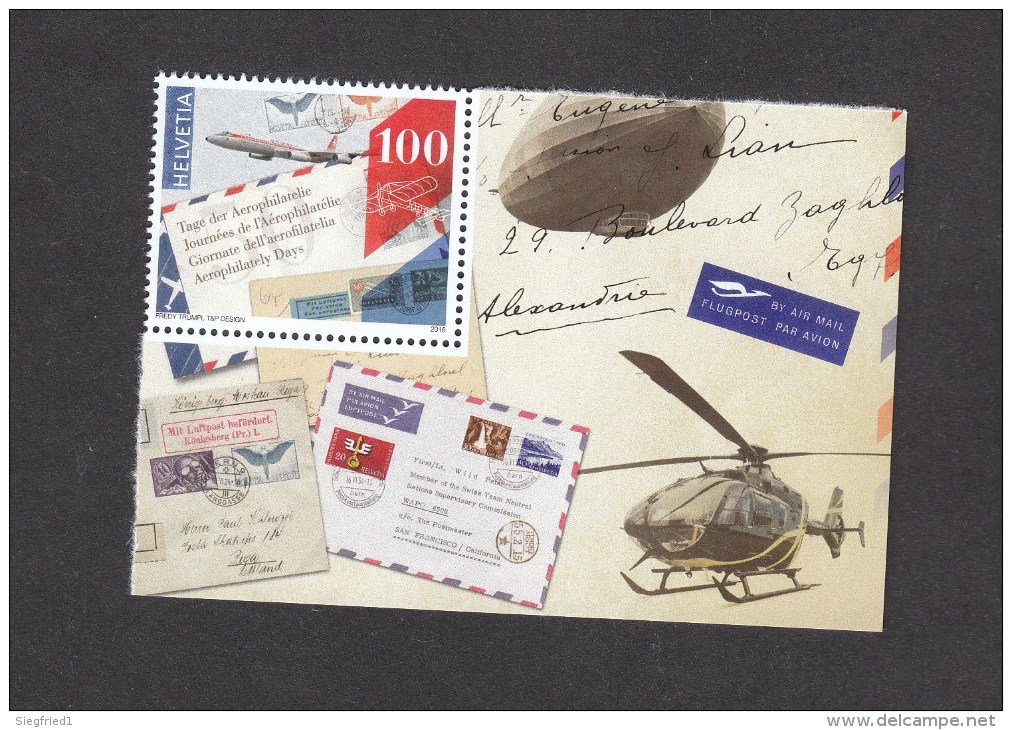Schweiz  ** 2459 Aerophilatelie , Eckrand  Neuausgabe 8.9.2016 - Unused Stamps