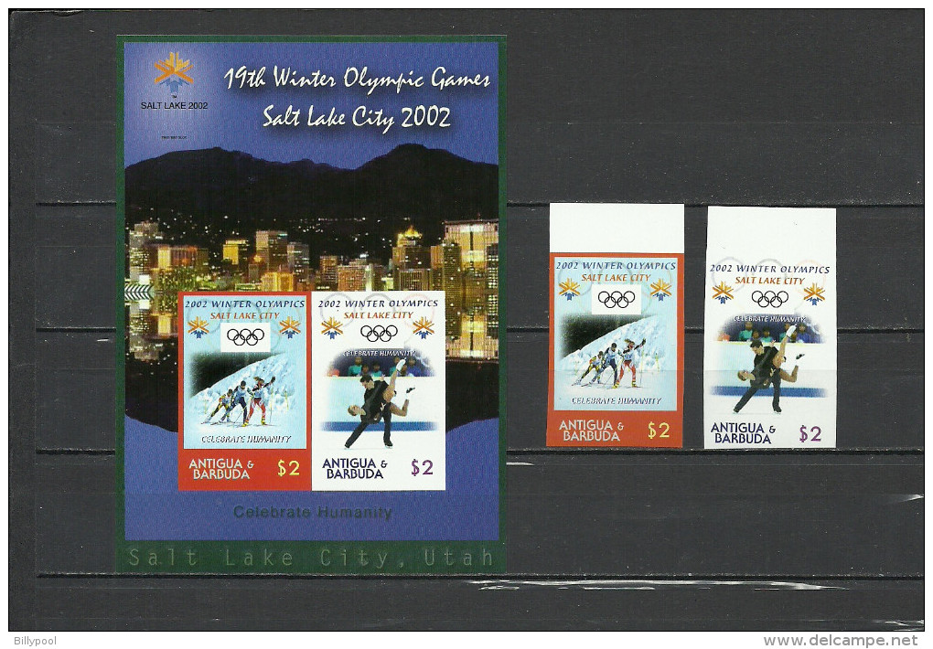 ANTIGUA & BARBUDA  Olympics Olympic Games Salt Lake City 2002  2v.+SS  Imperf. Margins Rare! - Winter 2002: Salt Lake City - Paralympic