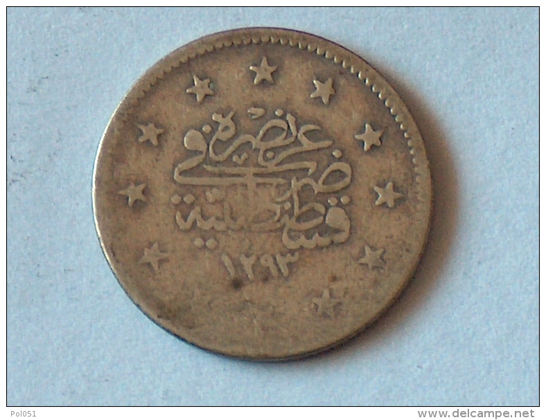 TURQUIE 2 Kurush AH 1293 - 11 / 1885  TURKEY ARGENT SILVER - Turquie