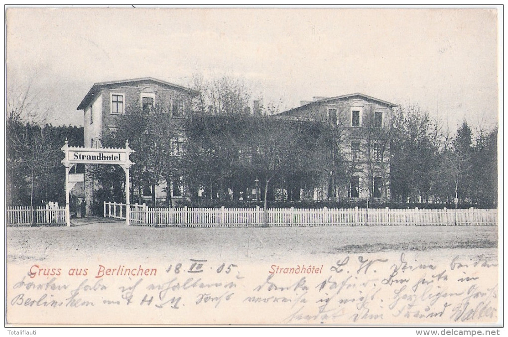 Gruss Aus BERLINCHEN Strandhotel 18.7.1905 Gelaufen - Neumark