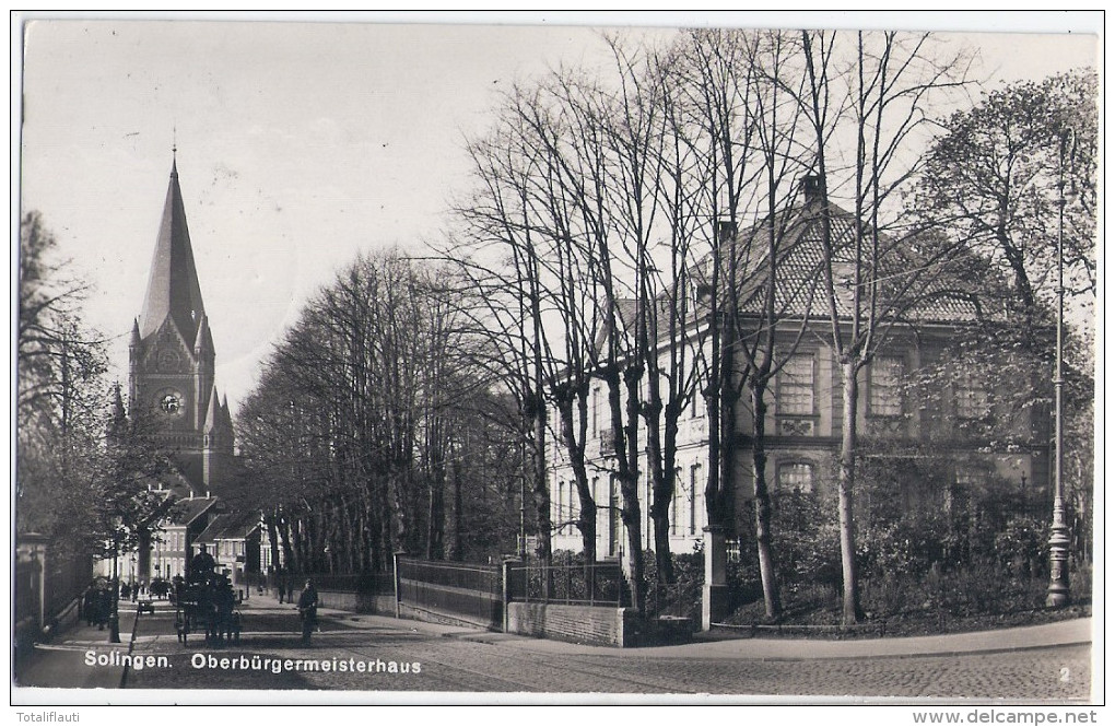 SOLINGEN Oberbürgermeisterhaus Belebt Pferde Kutsche Kirche 7.10.1929 TOP-Erhaltung - Solingen
