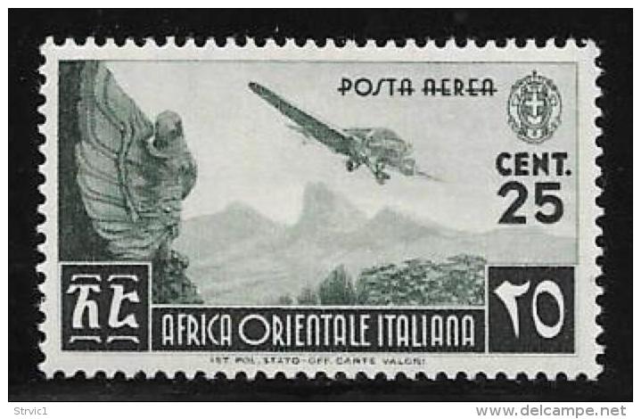 Italian Eastern Africa, Scott # C1 Mint Hinged Plane Over Mountains,1938 - Italian Eastern Africa