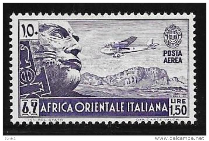 Italian Eastern Africa, Scott # C6 Mint Hinged Mussolini Face On Cliff,1938 - Italienisch Ost-Afrika