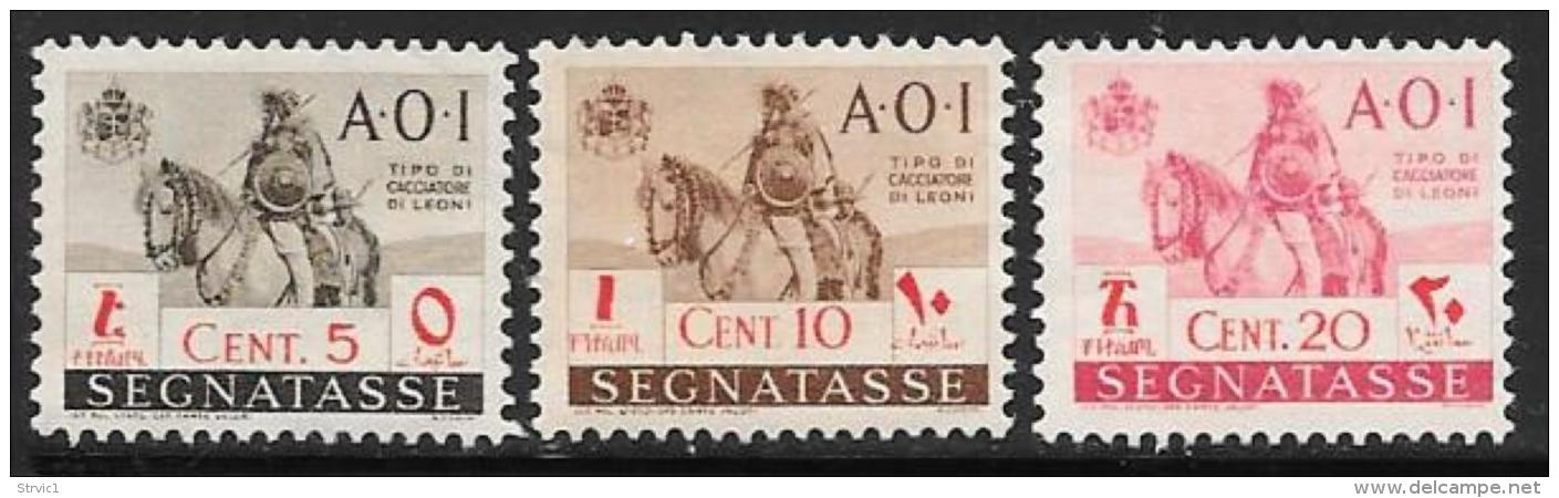 Italian Eastern Africa, Scott Unlisted Mint Hinged Postage Due 5,10,20cent ,1943 - Italian Eastern Africa