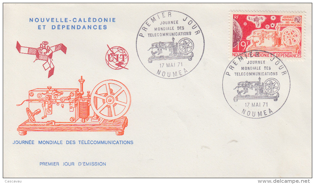 Enveloppe FDC  1er Jour   NOUVELLE CALEDONIE    Journée  Mondiale  Des  Télécomminications   1971 - FDC