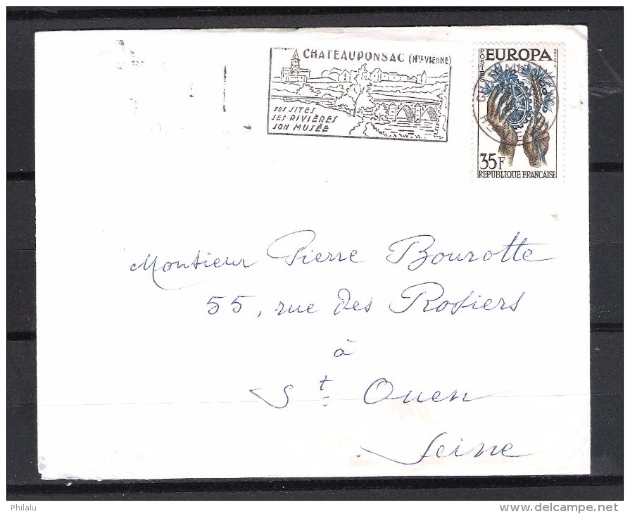 FRANCE 1123 Europa 1957 Sur Lettre Du 17/07/1958 CHATEAUPONSAC - 1921-1960: Période Moderne