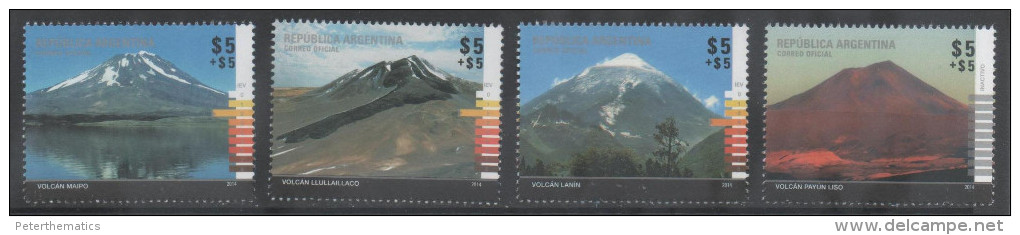 ARGENTINA , 2014, MNH, MOUNTAINS, VOLCANOES,4v - Volcans