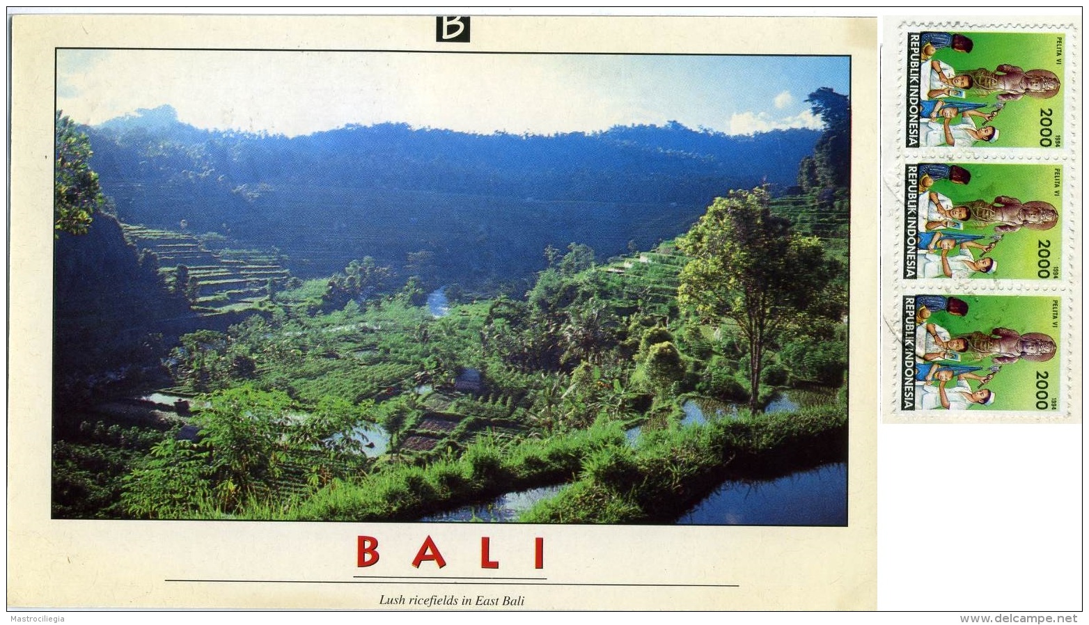 INDONESIA  BALI  Lush Ricefields In East-Bali  Nice Stamps  Medical Theme - Indonesia