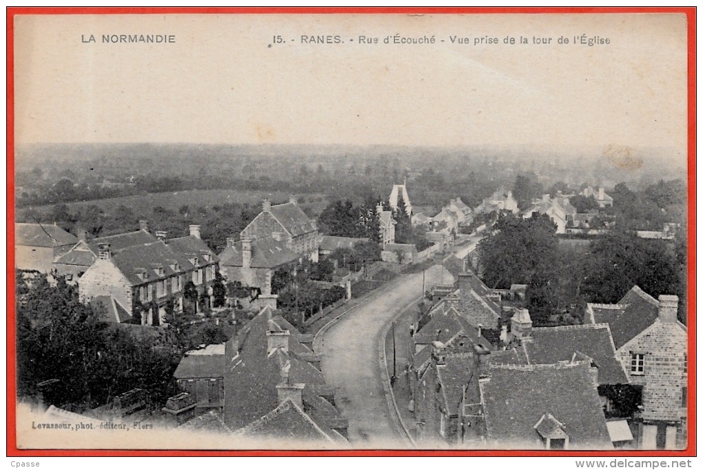 CPA 61 RANES Orne - Rue D'Ecouché - Vue Prise De La Tour De L'Eglise ° Levasseur Phot-éditeur - Autres & Non Classés