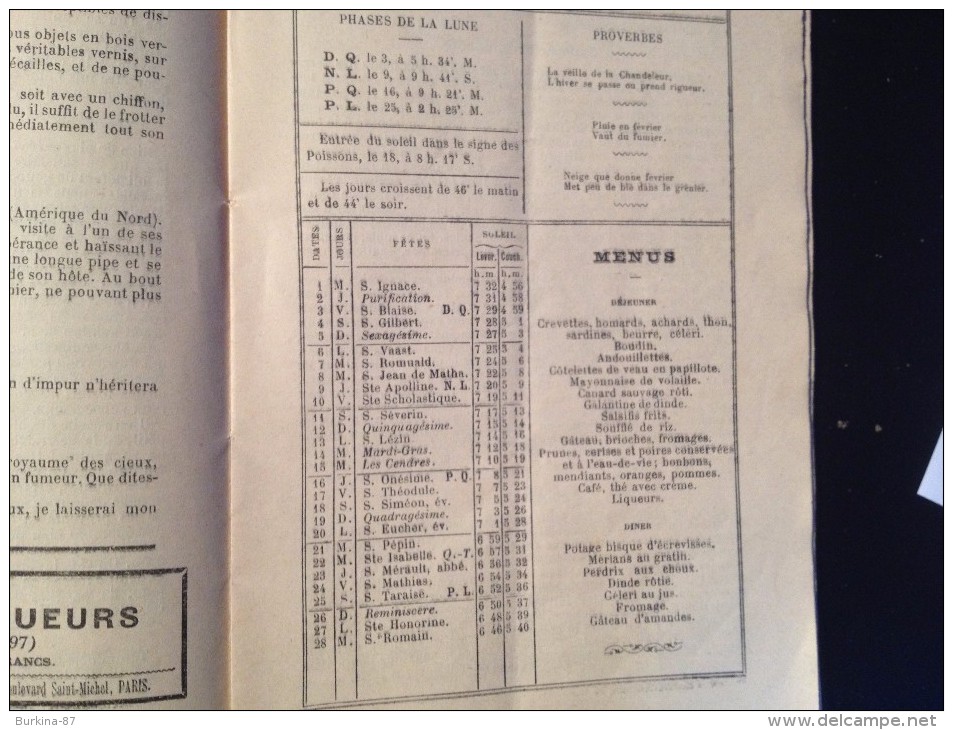 Almanach,  1899, 15 Cm X 20 Cm,  édité Par Fayard - Klein Formaat: ...-1900