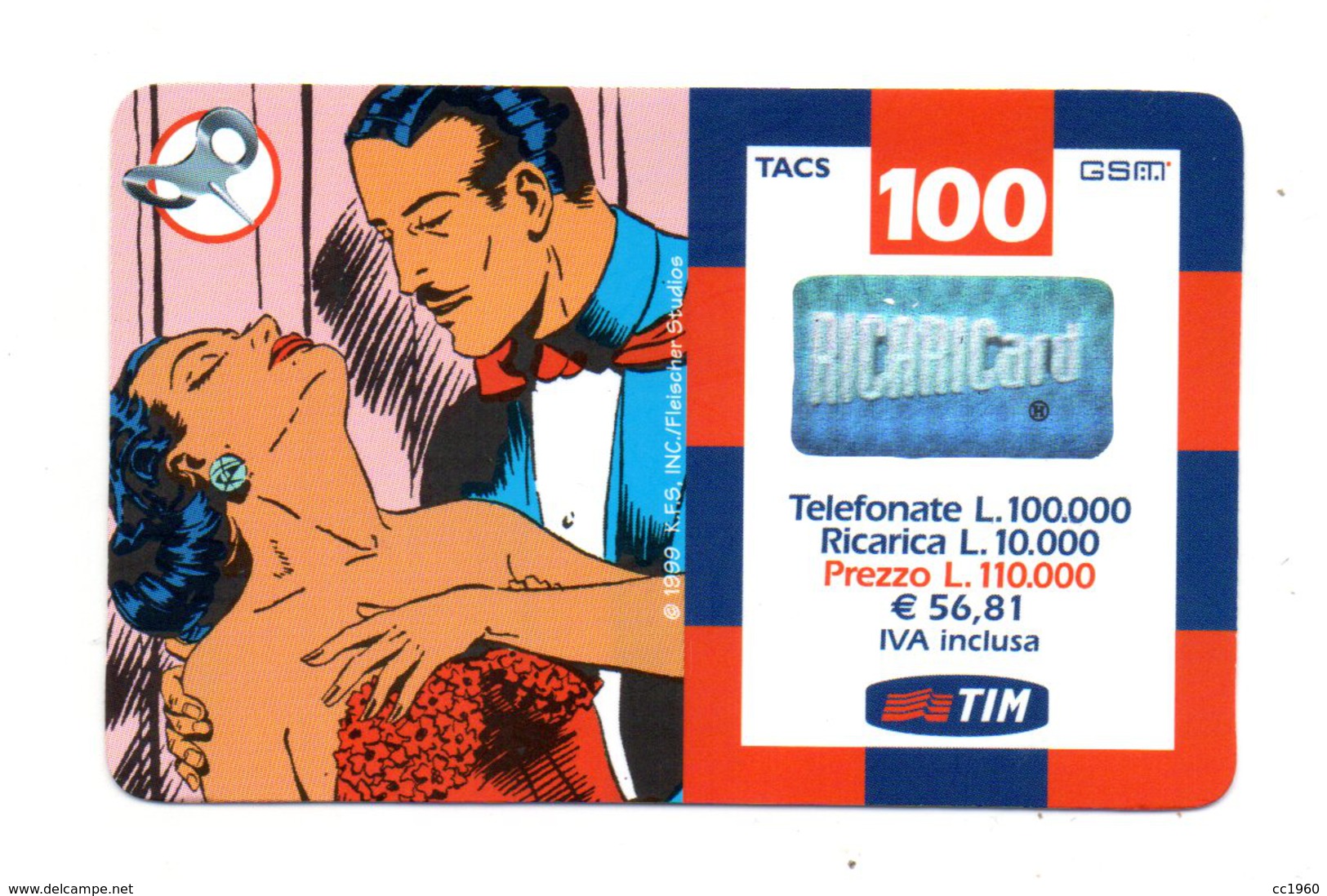 Ricarica Telefonica " TIM " Da Lire 100.000 - Usata - Validità 05.2002 -  (FDC946) - GSM-Kaarten, Aanvulling & Voorafbetaald