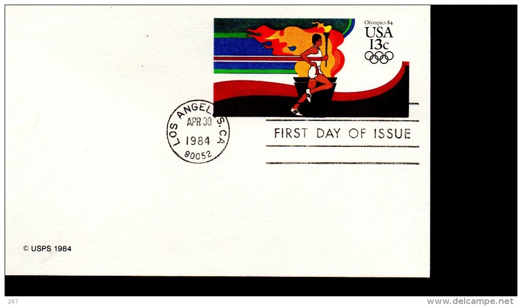 USA  FDC Carte  Pap Jo 1984 Flamme - Summer 1984: Los Angeles