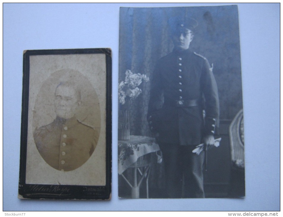 DETMOLD , Soldatenkarte + Foto Auf Pappe - Detmold