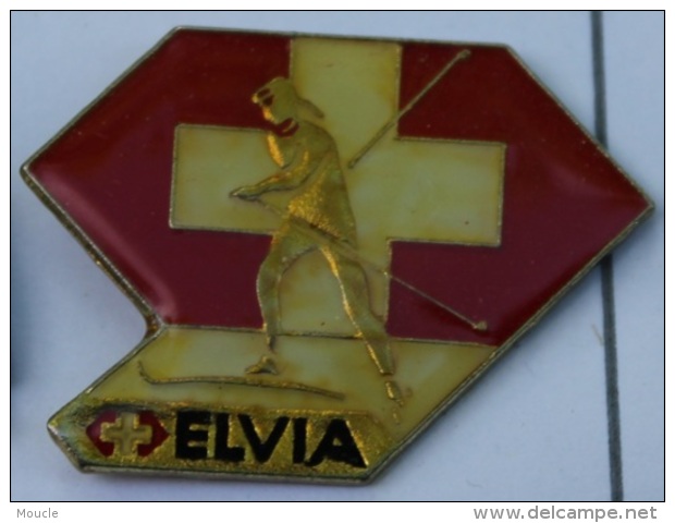 ASSURANCES ELVIA - SKI DE FOND - SUISSE- SCHWEIZ - SVIZZERA - SWITZERLAND - CROIX -                 (VELO) - Sports D'hiver