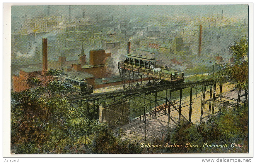 Bellevue Incline Plane , Cincinnati Ohio With Tram And Horse Cart - Cincinnati