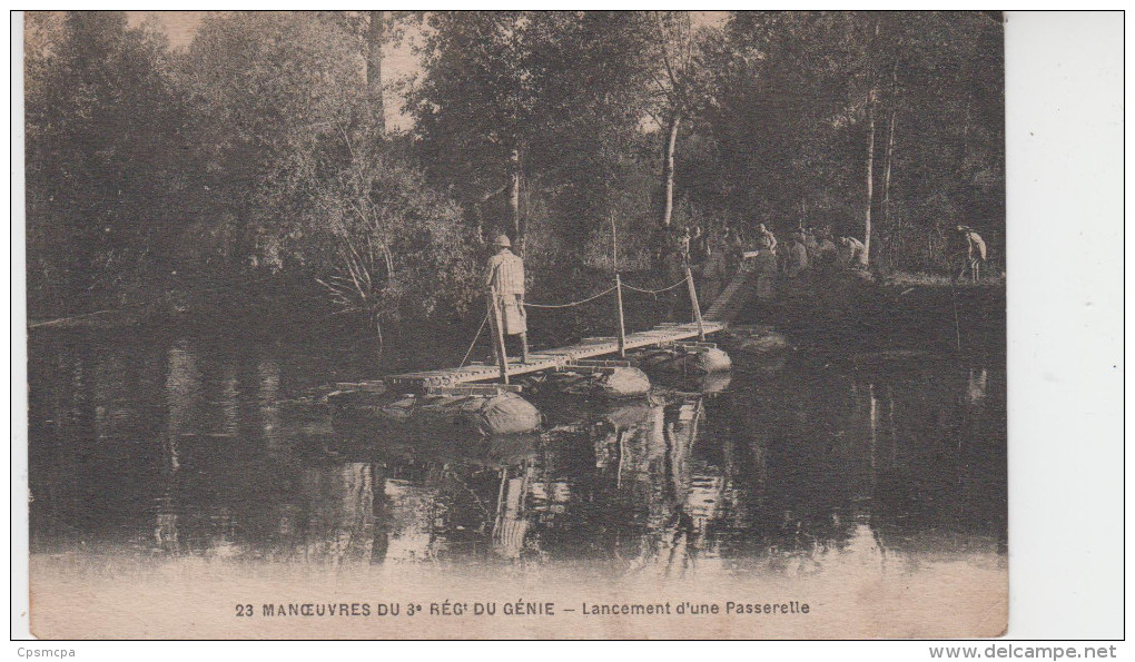 MANOEUVRES DU 3è REGIMENT DU GENIE / LANCEMENT D'UNE PASSERELLE - Régiments