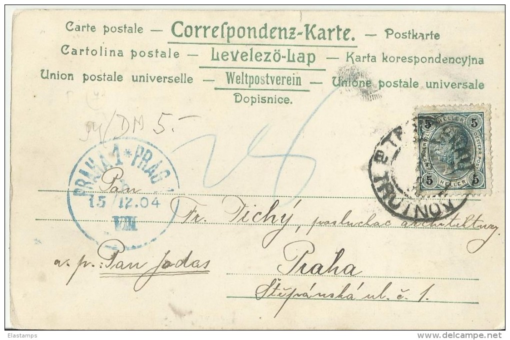 = AK1904 AT KUNST NACH PRAG STEMPEL - ...-1918 Préphilatélie