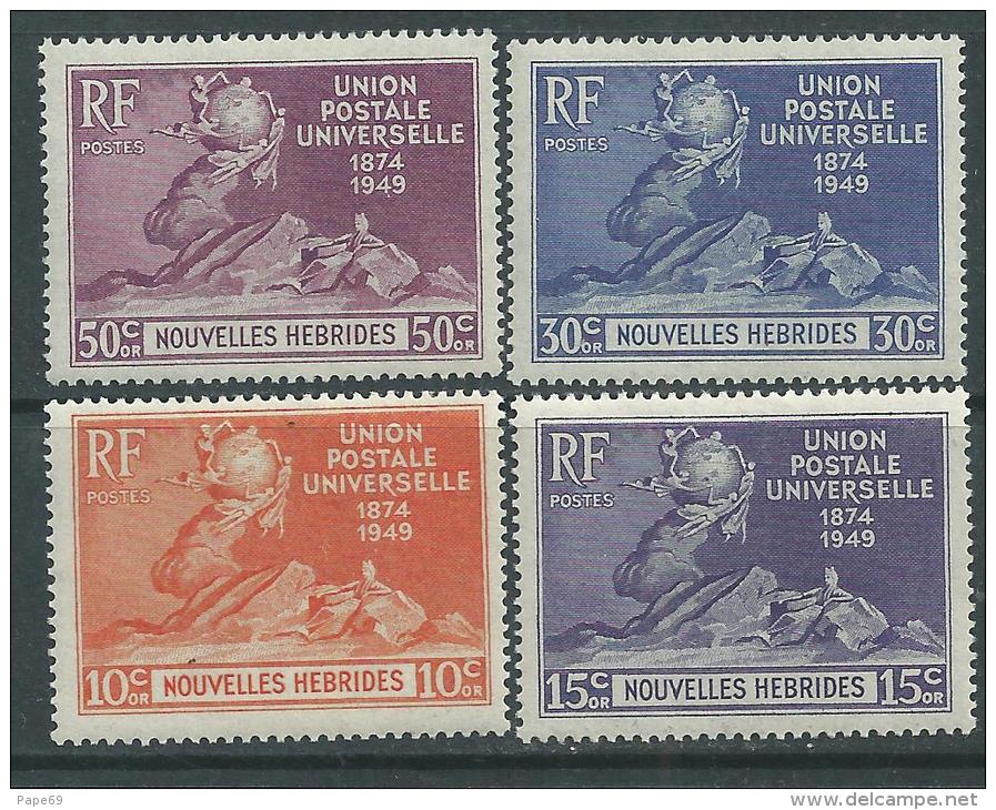Nouvelles Hébrides N° 136 / 39  XX 75ème Anniv. De L'U.P.U. Les 4 Valeurs Légende Française,  Sans Charnière, TB - Unused Stamps