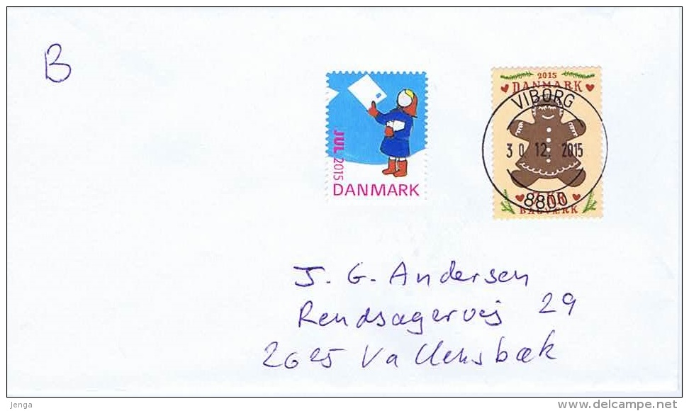 Denmark 2015; Cover With Christmas Bisquit Issue And Christmas Stamp. - Brieven En Documenten