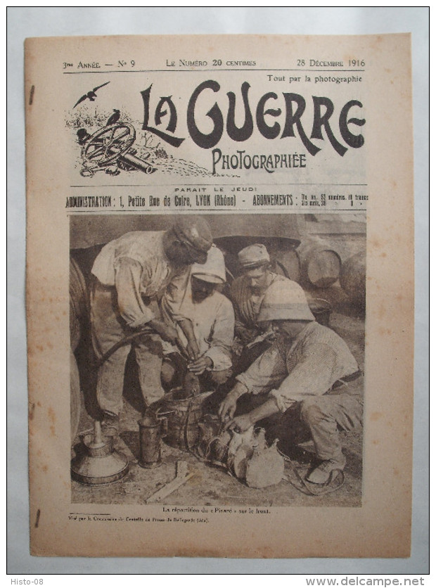 WW I - 14/18 : LA GUERRE PHOTOGRAPHIEE :N°9-1916 : LE PINARD . ITALIE . MUNITIONS . LA SOMME . FRONT . Etc . - 1900 - 1949