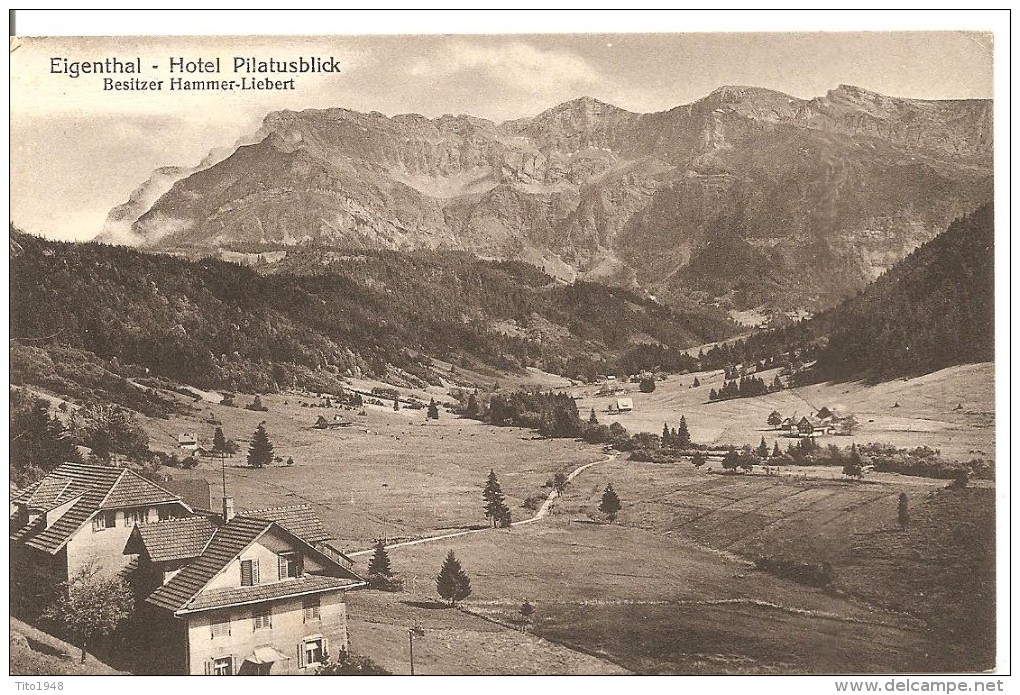 Schweiz, 1918, Eigenthal Hotel Pilatsublick, Hammer-Liebert, Nach Zürich, Siehe Scans! - Thal