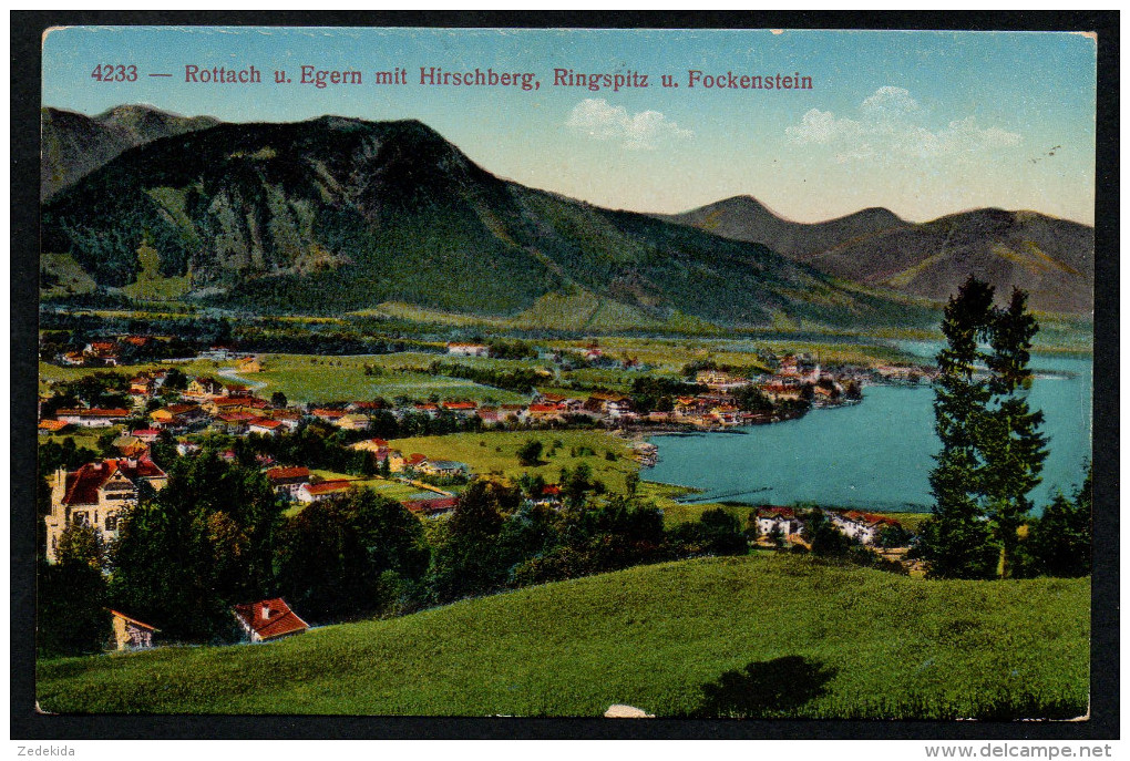 6902 - Alte Ansichtskarte - Rottach Und Egern Mit Hirschberg Ringspitz U. Fockenstein - N. Gel - Lehrburger - Miesbach