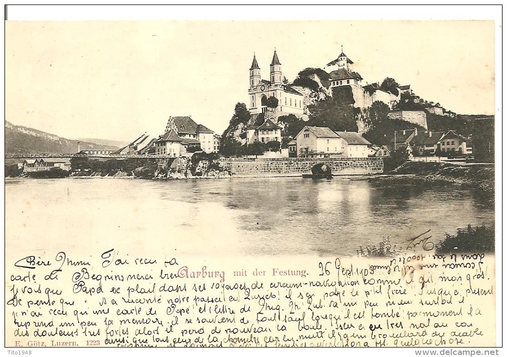 Schweiz, 1903, Aarburg Mit Der Festung, Hängebrücke, Nach Genève, Siehe Scans! - Aarburg