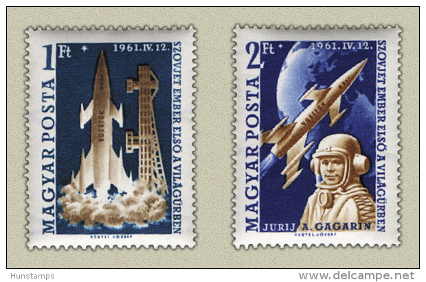 Hungary 1961. Space - Gagarin Set - The First Flying MNH (**) Michel: 1753-1754 / 6 EUR - Ungebraucht