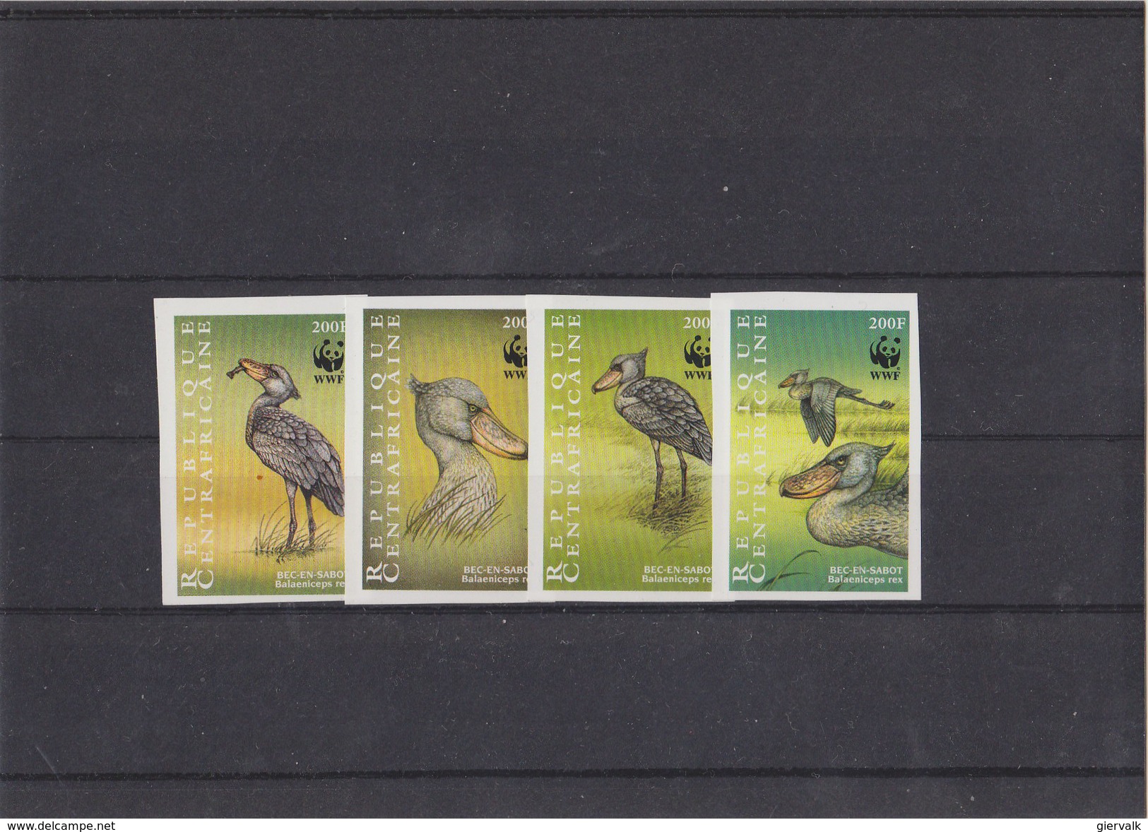 CENTRAL AFRICA 1999 WWF Imperforated MNH With Shoebill. - Unused Stamps